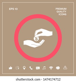 Receiving money icon. Graphic elements for your design