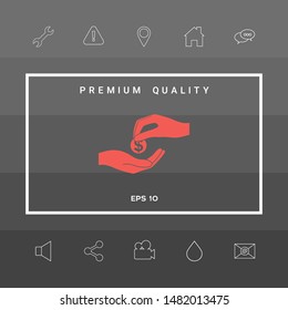 Receiving money icon. Graphic elements for your design