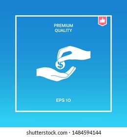 Receiving money icon. Graphic elements for your design