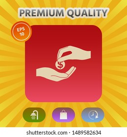 Receiving money icon. Graphic elements for your design