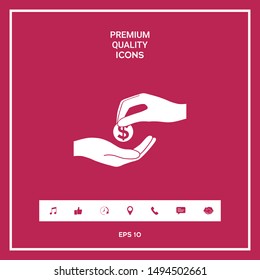 Receiving money icon. Graphic elements for your design