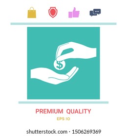 Receiving money icon. Graphic elements for your design