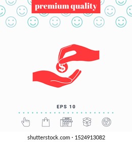 Receiving money icon. Graphic elements for your design