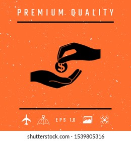 Receiving money icon. Graphic elements for your design