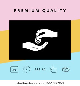 Receiving money icon. Graphic elements for your design