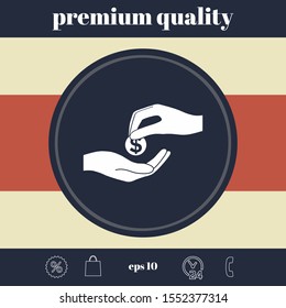 Receiving money icon. Graphic elements for your design