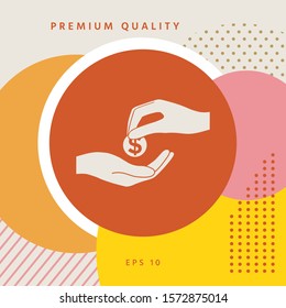 Receiving money icon. Graphic elements for your design