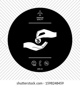 Receiving money icon. Graphic elements for your design