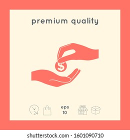 Receiving money icon. Graphic elements for your design