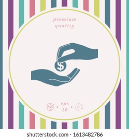 Receiving money icon. Graphic elements for your design