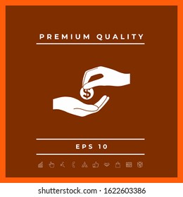 Receiving money icon. Graphic elements for your design