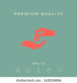 Receiving money icon. Graphic elements for your design