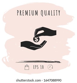 Receiving money icon. Graphic elements for your design