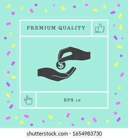 Receiving money icon. Graphic elements for your design