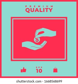 Receiving money icon. Graphic elements for your design