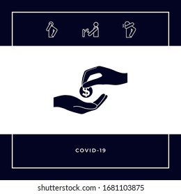 Receiving money icon. Graphic elements for your design