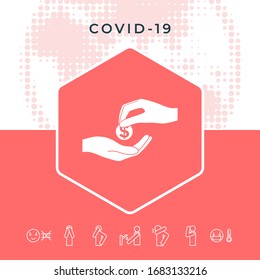 Receiving money icon. Graphic elements for your design
