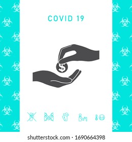 Icono de recepción de dinero. Elementos gráficos para el diseño