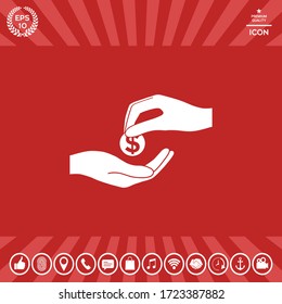 Receiving money icon. Graphic elements for your design