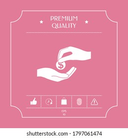 Icono de recepción de dinero. Elementos gráficos para su diseño