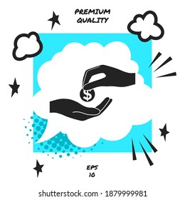 Icono de recepción de dinero. Elementos gráficos para su diseño