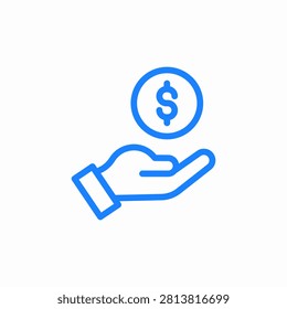 receiving money icon sign vector