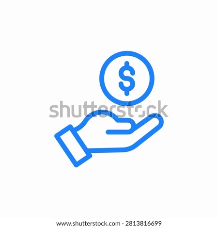 receiving money icon sign vector