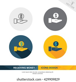 RECEIVING MONEY icon vector design