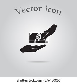 Receiving Money Icon. Vector Illustration