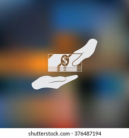 Receiving Money Icon. Vector Illustration