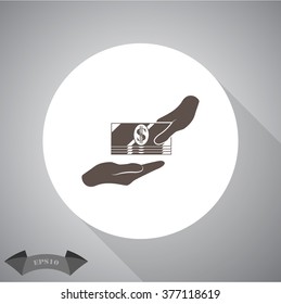 Receiving Money Icon. Vector Illustration