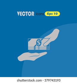 Receiving Money Icon. Vector Illustration