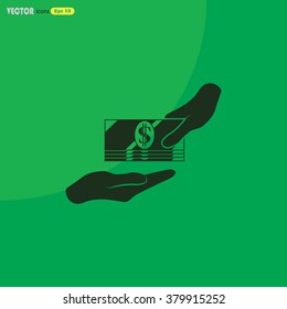 Receiving Money Icon. Vector Illustration