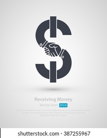 Receiving Money Icon. Vector Illustration