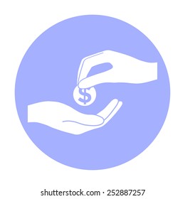 receiving money vector icon