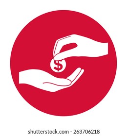 receiving money vector icon