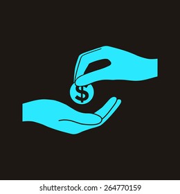 receiving money vector icon