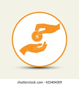 Receiving money, vector, icon