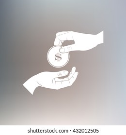 Receiving money, vector, icon