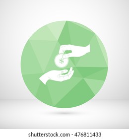 Receiving money, vector, icon