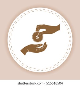 Receiving money, vector, icon