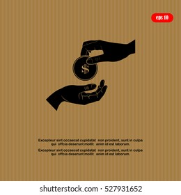 Receiving money, vector, icon