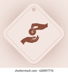 Receiving money, vector, icon