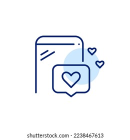 Receiving multiple like notifications on your smartphone. Pixel perfect, editable stroke line icon