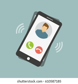 Receiving phone call - stock vector
