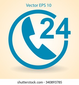 receiving phone calls 24 hours a day vector illustration