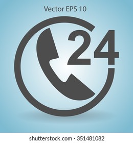 receiving phone calls 24 hours a day vector illustration