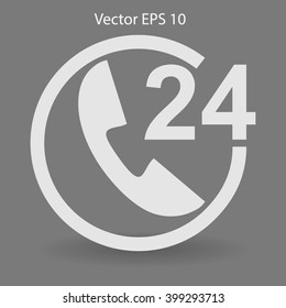 receiving phone calls 24 hours a day vector illustration