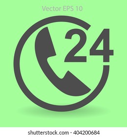 receiving phone calls 24 hours a day vector illustration