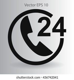 receiving phone calls 24 hours a day vector illustration